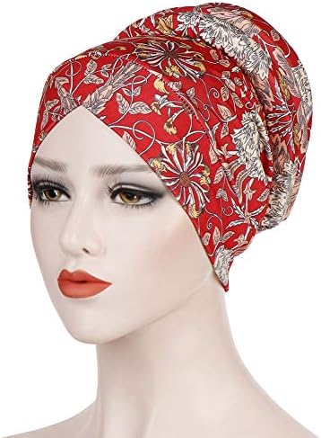 bismarckber Women Paisley Flower Muslim Hijab Turban Hat Chemo Cancer Cap Fashion Headwrap