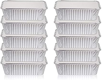Pack Van 10 1 Liter Aluminium Containerpannen Met Deksels Foliebakken Met Deksels Goed Voor Bakken Koken Bewaren En Invriezen Broodformaat 10 5 Cm X 21 Cm 4 1 X 8 25 Inch Amazon Nl