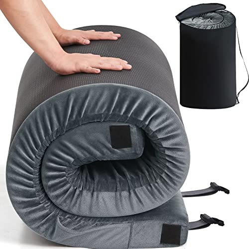 CYMULA CertiPUR-US Memory Foam Camping Mattress Person, Portable Foam  Sleeping Pad for Camping, Roll up Slee