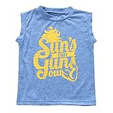 Greenafter Toddler Boys Sun's Out Guns Out Tank Top Sleeevless T Shirt (3T, Blue)