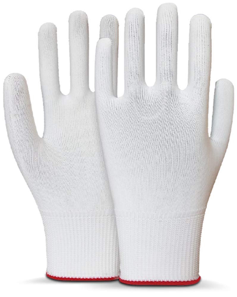 Beybi Protective Knitted Gloves - Reuseable Work Gloves for Men and Women - Pack of 5 White Gloves