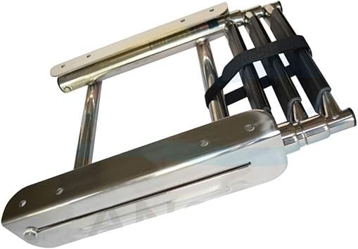 3 Steps Pontoon Boat Ladder Folding Telescoping Rear Entry Pontoon Boat Dock Ladder With Non Slip Pedal Amazon Co Uk Diy Tools
