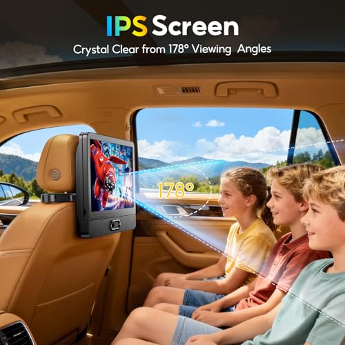 Arafuna 12 Inch Car DVD Player with AV, HDMI, Portable DVD Player Car Child, Car Screen Headrest, Support USB/TF 128GB, Video 1080P