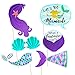 18Pcs Mermaid Birthday Party Photo Booth Accessory with Bamboo Sticks Creative Party Decoration Supplies