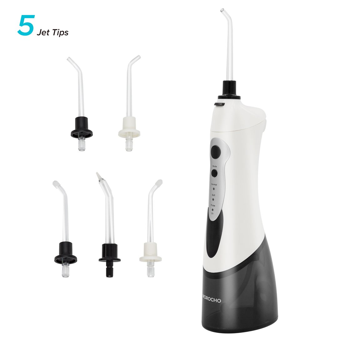 MOROCHO Irrigador Dental Portátil de viaje Impermeable con Boquillas Modos pare la