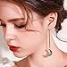 Earrings for Women Dangle Stud Drop Crystal Earrings Asymmetry Star Moon Earrings