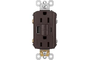 Legrand Pass & Seymour Radiant 1597TRUSBACDB 15 Amp GFCI Wall Power Outlet with 2.0 Amp USB Charger, Dark Bronze