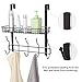 NEX Over The Door Coat Hook Organizer Bathroom Towel Hanging Rack with Basket(Dark Brown)