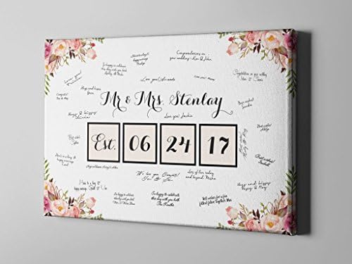 SALE 50% Off Canvas Guest Book, Wedding Canvas Guest Book, Mr. &amp; Mrs. Guest Book, Canvas Anniversary Gift Keepsake, FREE SHIPPING! (CGB28)