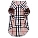 CHOLEGIFT Small Dog Puppy Shirt Clothing Big Cat Cotton Lapel Costume Polo Apparel - Fitwarm Western Plaid Dog Clothes for Pet
