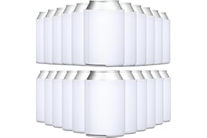 G7 POWER TahoeBay Blank Beer Can Cooler Sleeves (25-Pack) Bulk Sublimation Blanks for Vinyl Plain Collapsible Foam Can Sleeves Coolers for Soda Cans & Bottles Black White Assorted Solid Color (White)