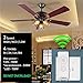 YukiHalu Small Size Universal Ceiling Fan Remote Control kit, ETL&FCC Listed, Beep ON/Off Setting, Wireless Remote Controls with Timing