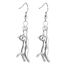 U7 Cute Cat Ear Pendant Platinum Plated Drop Earrings With Rhinestone