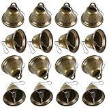 BigOtters Craft Bells, 16PCS Bronze Jingle Bells Vintage Bells with Spring Hooks