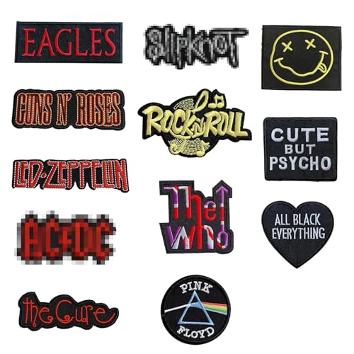 12 Pezzi Toppe Termoadesive Toppe Ricamate per Vestiti Termoadesiva, per Tessuti Pantaloni Jean Giacche Zaini