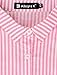 Allegra K Women's Striped Button Down Shirts 2024 Fall Turndown Collar Roll-up Long Sleeve Shirt Medium Pink