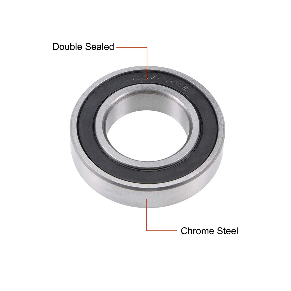 sourcing map 60/28-2RS Deep Groove Ball Bearing 28x52x12mm Double Sealed Chrome Steel Bearings 2pcs, 28mmx52mmx12mm - Image 3