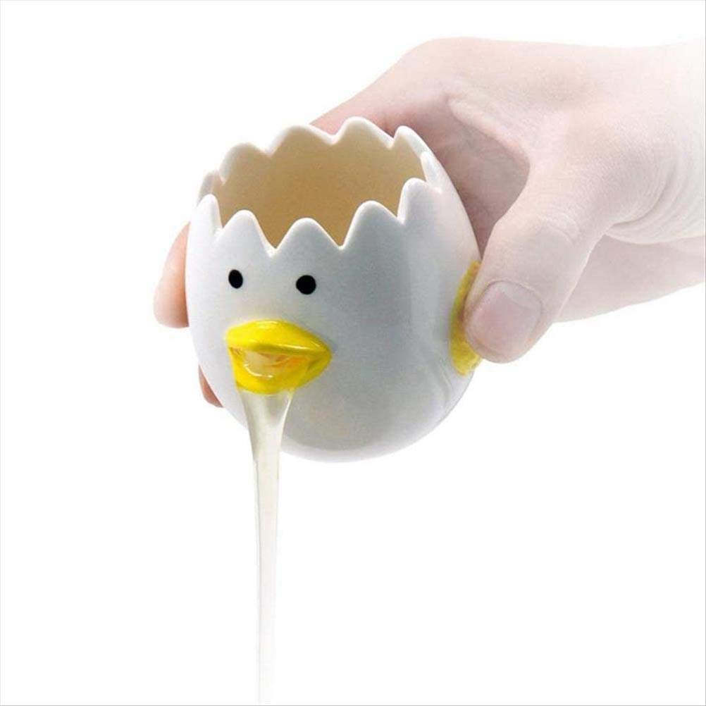 Merkts Ceramic Egg White Egg White Separator,Chicken-Shaped Egg Yolk Separator Filter,Creative Kitchen Tools