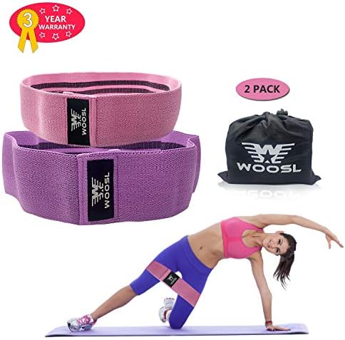 WOOSL Resistance Bands Set,Booty Bands Loop Exercise Bands Anti Slip Elastic Workout Bands Hip Bands Wide Resistance Bands for Legs and Butt Booty Band with Fabric Anti-Slipping Glute