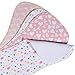 Yoofoss Baby Burp Cloths 3 Layer Burp Bibs Curved Soft and Absorbent for Girl 4 Pack Burping Towels