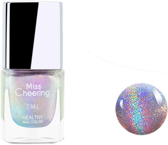 Ownest Holographic Nail Polish, Gorgeous Glossy Holographic Halo Glitter Polish Nail Art Nail Pigment Diamond Laser Nail Polish -LS01 : Beauty