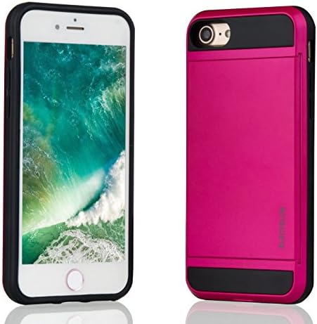 iPhone 7 Case, New Fashion 4.7-Inch Slim Armor Hidden Wallet Case With Card Slot Holder for Apple iPhone 7 (Hotpink)