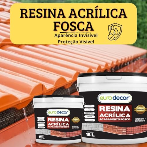Resina Acrílica Fosca 18L Base Água Incolor Euro Decor Premium