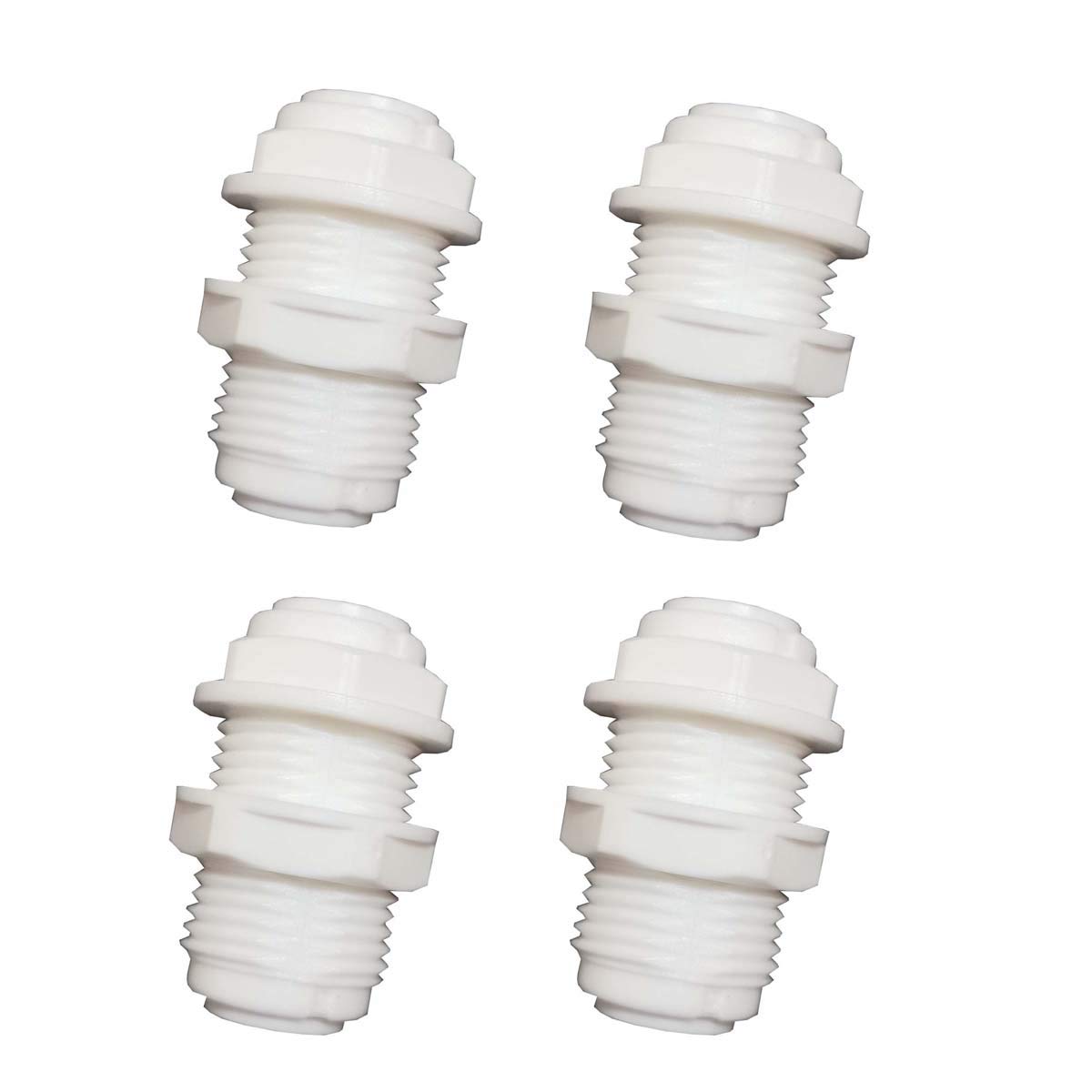 YZM tube Fittings Bulkhead Connector 3/8" Tube Quick connect RO Water Filter Pack of 4 (Bulkhead Connector 3/8)