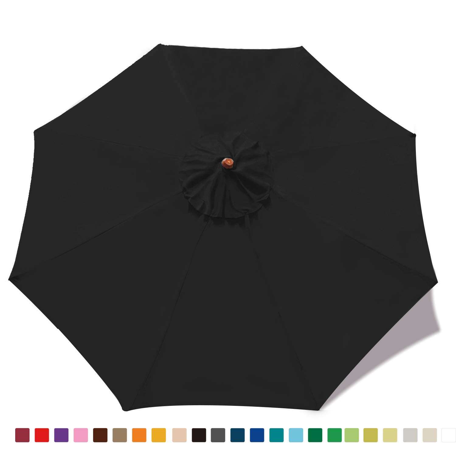 Abccanopy 9ft Market Umbrella Patio Umbrella Replacement Canopy 8 Ribs Khaki Black 1 Garden Outdoor Cjp Org In