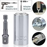 Universal Socket, HTOMT Multi-function Ratchet Gator Socket Adapter Set Adapter 7mm-19mm Professional Repair Tools