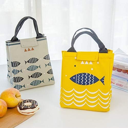 Orpio Cartoon Print Handy Thickness Insulated Portable Picnic School Lunch Bag Outing Orgaznier Food Container (Random Color)