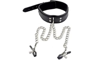 Adjustable Non-Piercing Metal Nipple Clips with chain, Premium stainless steel, Lightweight& Comfortable, for Women, Intimate