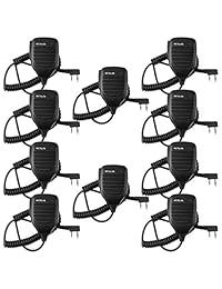 Retevis 2 Pin Micrófono de Altavoz Compatible con Baofeng UV-5R BF-888S BF-F8HP Kenwood Retevis H-777 RT21 RT22 RT27 H-777S Walkie Talkies (paquete de 10)
