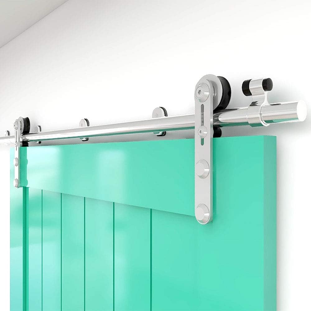 TSMST 5FT/152CM Sliding Door Track Barn Door Hardware Kit Closet Rail Roller Accessory Stainless Steel Material