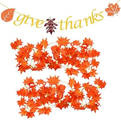 Utopp Thanksgiving Decorations Banner Give Thanks Bunting 2