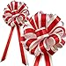 Red & White Striped Pull Bows with Tails - 8