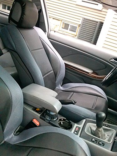 For Pickup Trucks Select Model & Colors Mix Like Carbon Fiber (Middle) & Synthetic (Sides) Two Front Car Seat Covers (VW Amarok First generation (2010-.........), BLACK with GRAY SIDES)