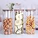 KKC Borosilicate Glass Canister with Airtight Lid,Cereal and Overnight Oats Container Jar, Glass Nuts Storage Container,Tall Candy Jar with Wood Lid,Wooden Lid Jar,Sealed Glass Cannister,47 Floz