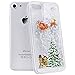 iPhone SE 2020 7/8 Case 4.7 inch, CinoCase 3D Creative Liquid Case [Christmas Collection] Flowing Quicksand Stars Bling Glitter Snowflake Christmas Tree Clear Hard Case for iPhone 7/8/SE 2020 (Silver)