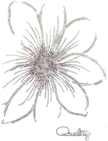 Rhinestone Transfer Hot Fix Motif Fashion Design Jewellery Crystal Flower Mix 3 Sheets 9.811.8 Inch
