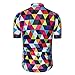 Men's Cycling Jersey Short Sleeve Bike Clothing Multicolored Diamond Size XL