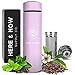 Multi-Purpose Travel Mug and Tumbler | Fruit Infused Flask | Hot & Cold Double Wall Stainless Steel Thermos | EXTRA LONG INFUSER | by Here & Now Supply Co. (Gentle Lilac)