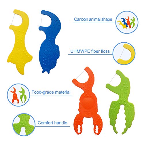 Kids Dental Floss Soft and Ultrahigh Tensile Strength Kids Flossers,4