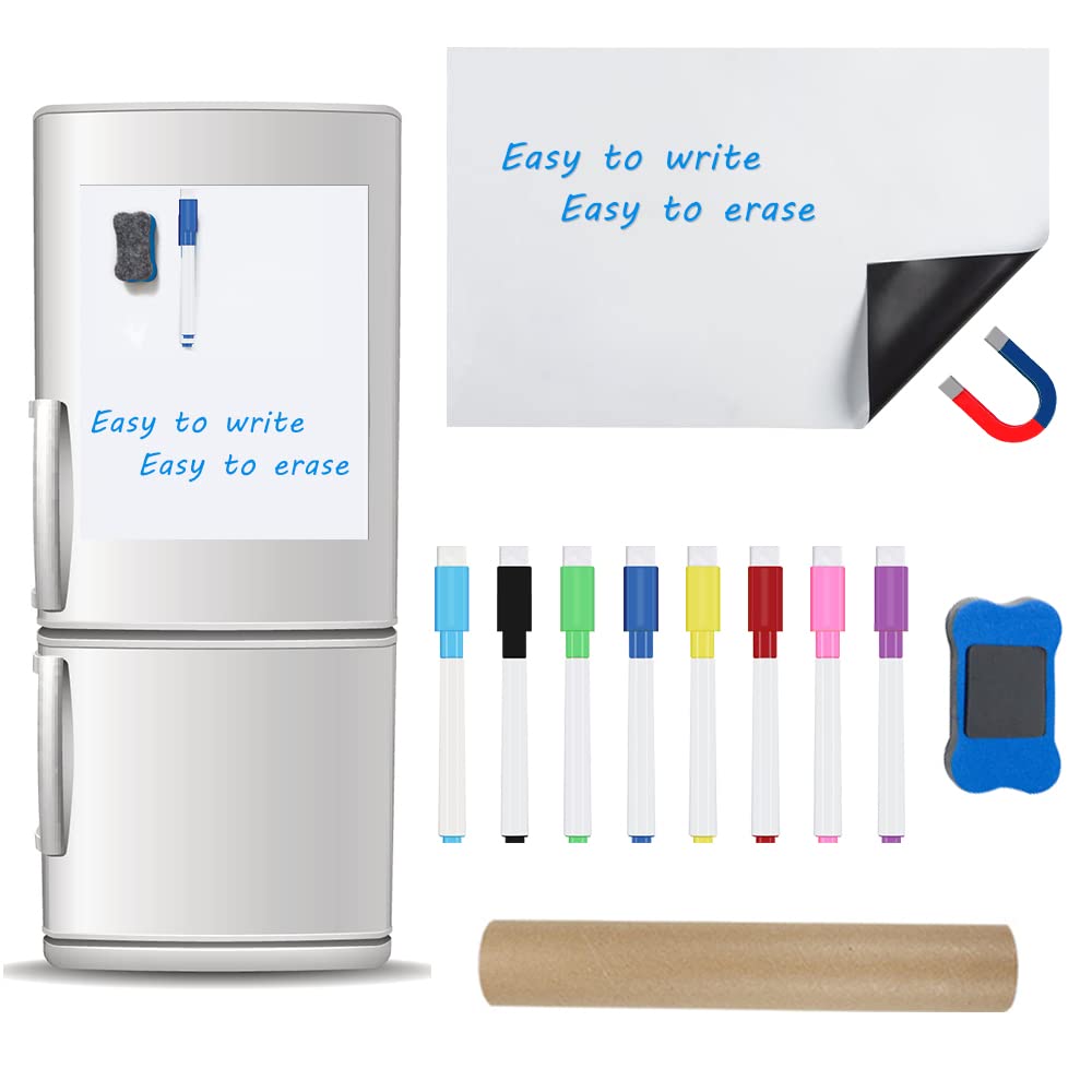 YAANBUNB A3 Magnetic Dry Erase Whiteboard Magnetic to Do List for Fridge Magnetic Dry Wipe Board Refrigerator White Board Menu Shopping List Planner with 8 Marker Pens and Eraser for Refrigerator