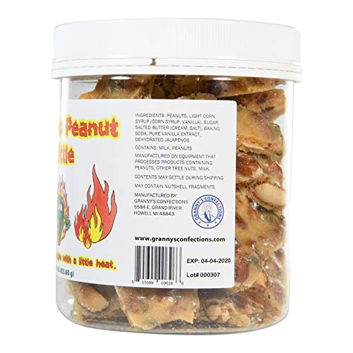 Jalapeno Peanut Brittle. Granny's Famous Recipe With A Little Kick. - One Pound (16 oz) Container