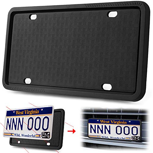 Manelord License Plate Frame - Silicone Version License Plate Frame with Anti-Impact, Waterproof, Shockproof for Automotive License Plate - Thumbnail 7