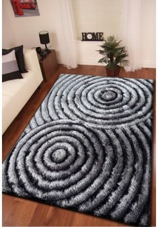 Gray 100 Percent Shaggy Area Rug For Indoor (Exact Size 5 Feet by 7 Feet)