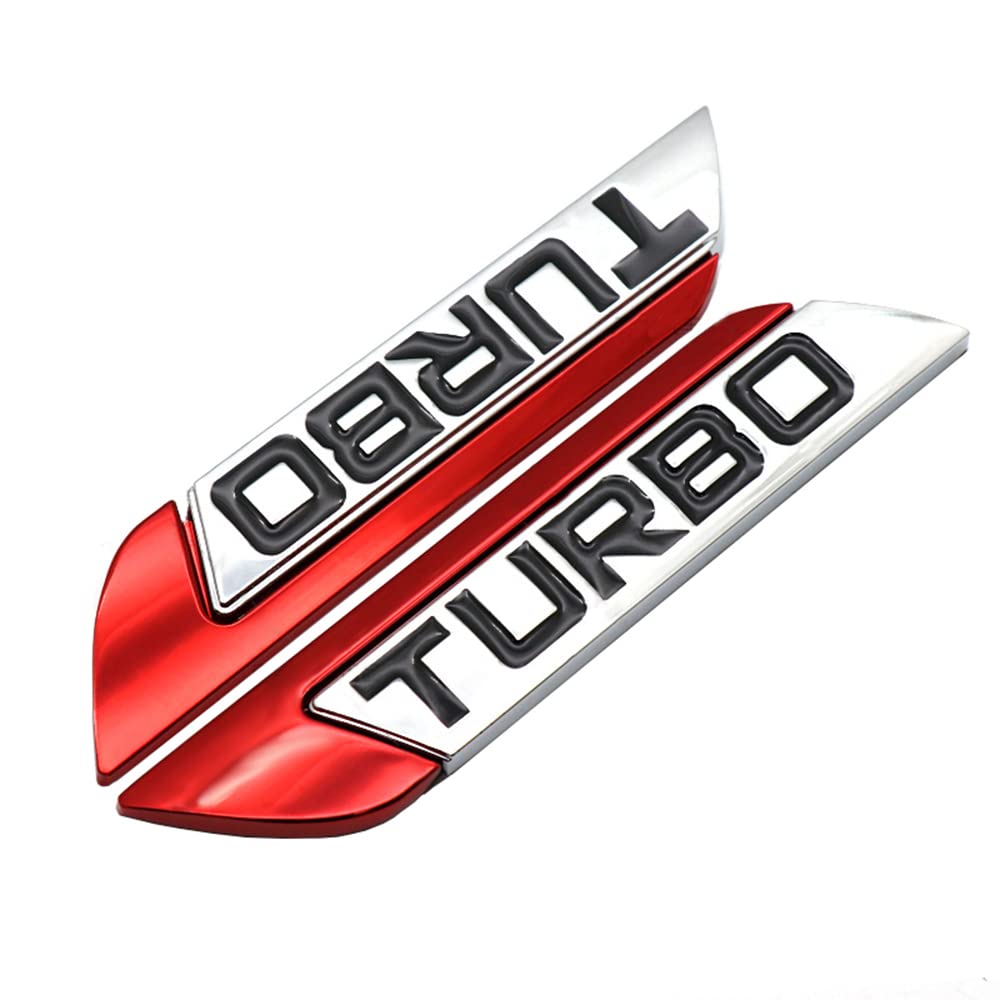 Photo 1 of 2Pcs Metal Turbo Logo Emblem, Nawpheki Automobiles 3D Turbo Side Fender Badge Car Decals Never Fade Trunk Nameplate Stickers