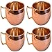 Moscow Mule 100 % Solid Pure Copper Mugs/Cups - Set of 4(16-ounce/Set of 4, Smooth) by galaxy hub