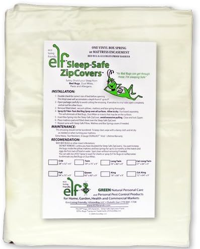 Sleep Safe ZipCover 6 Gauge Vinyl Zippered Box Spring Encasement Mattress Protector Cover / Long Twin - 39 inches x 80 inches x 9 inches
